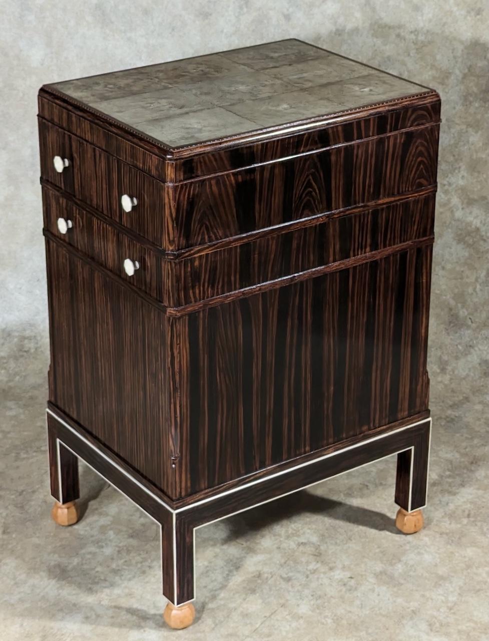 Small Macassar Ebony cabinet in the style of DIM For Sale 5