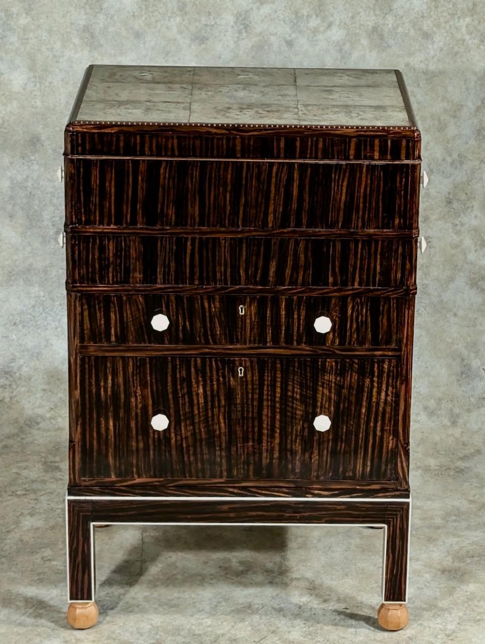 Art Deco Small Macassar Ebony cabinet in the style of DIM For Sale