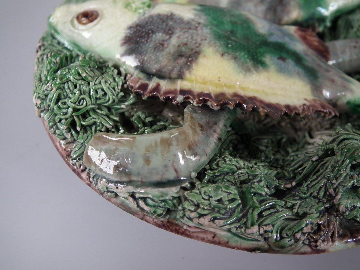 Small Mafra Majolica Palissy Fish and Eel Plate 5