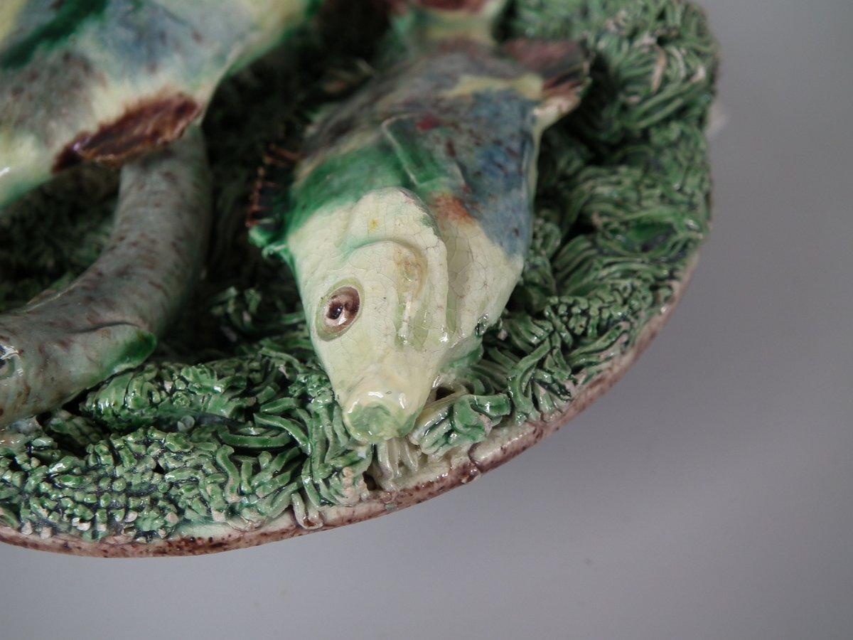 Small Mafra Majolica Palissy Fish and Eel Plate 7