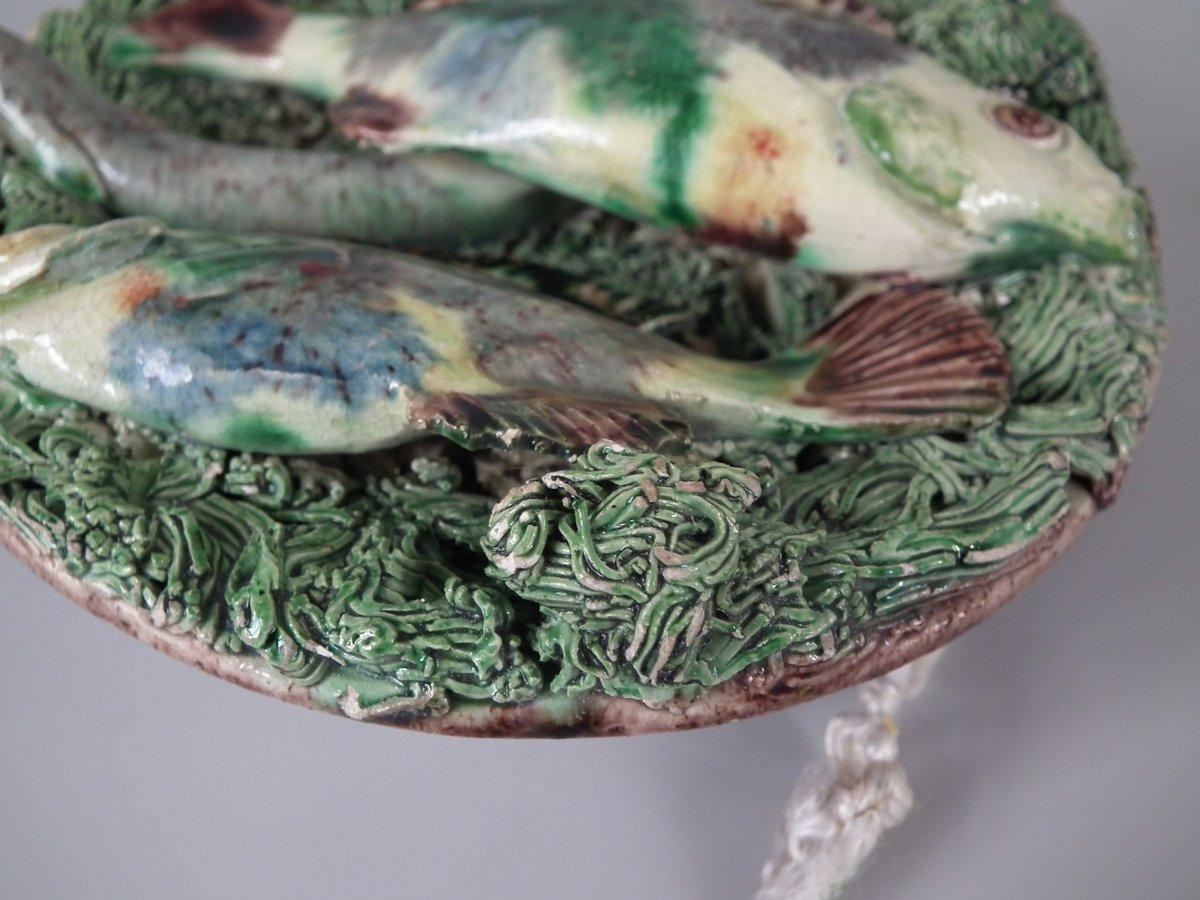 Portuguese Small Mafra Majolica Palissy Fish and Eel Plate