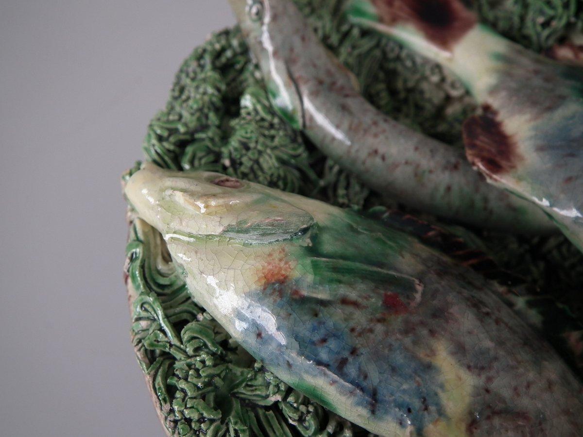 Small Mafra Majolica Palissy Fish and Eel Plate 1