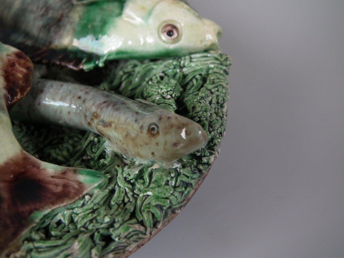 Small Mafra Majolica Palissy Fish and Eel Plate 3