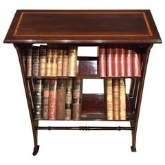 Small Mahogany and Satinwood Inlaid Edwardian Period Book Trough