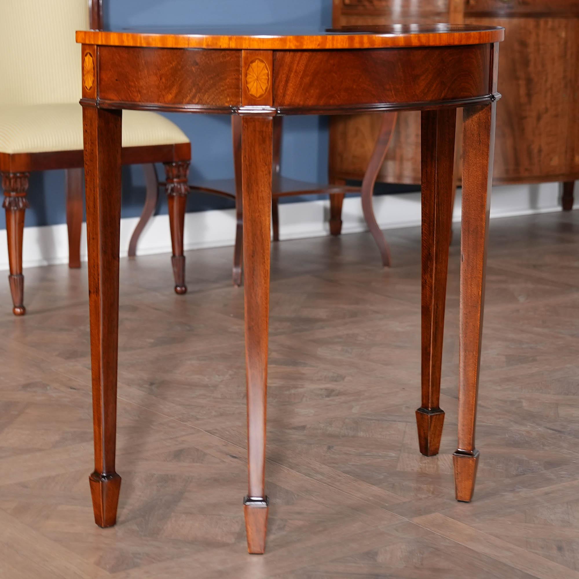 Renaissance Small Mahogany Banded Console For Sale
