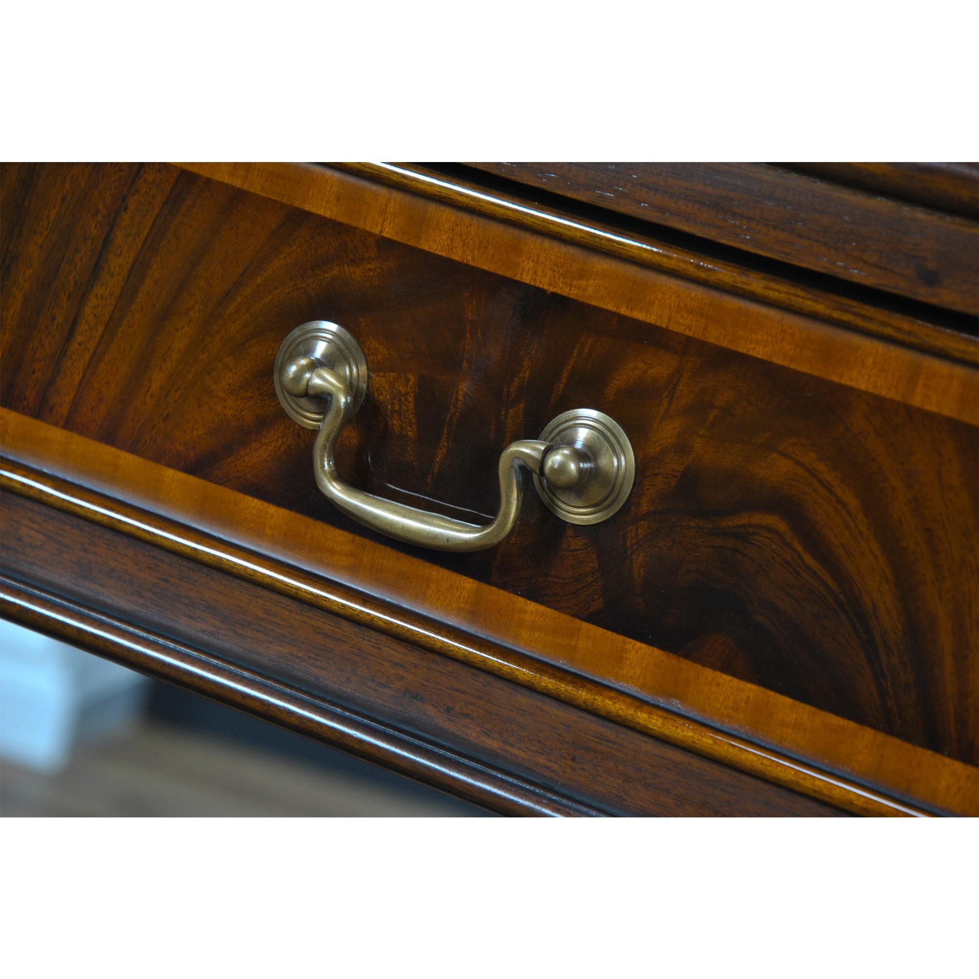 Contemporary Small Mahogany Banded Console  For Sale