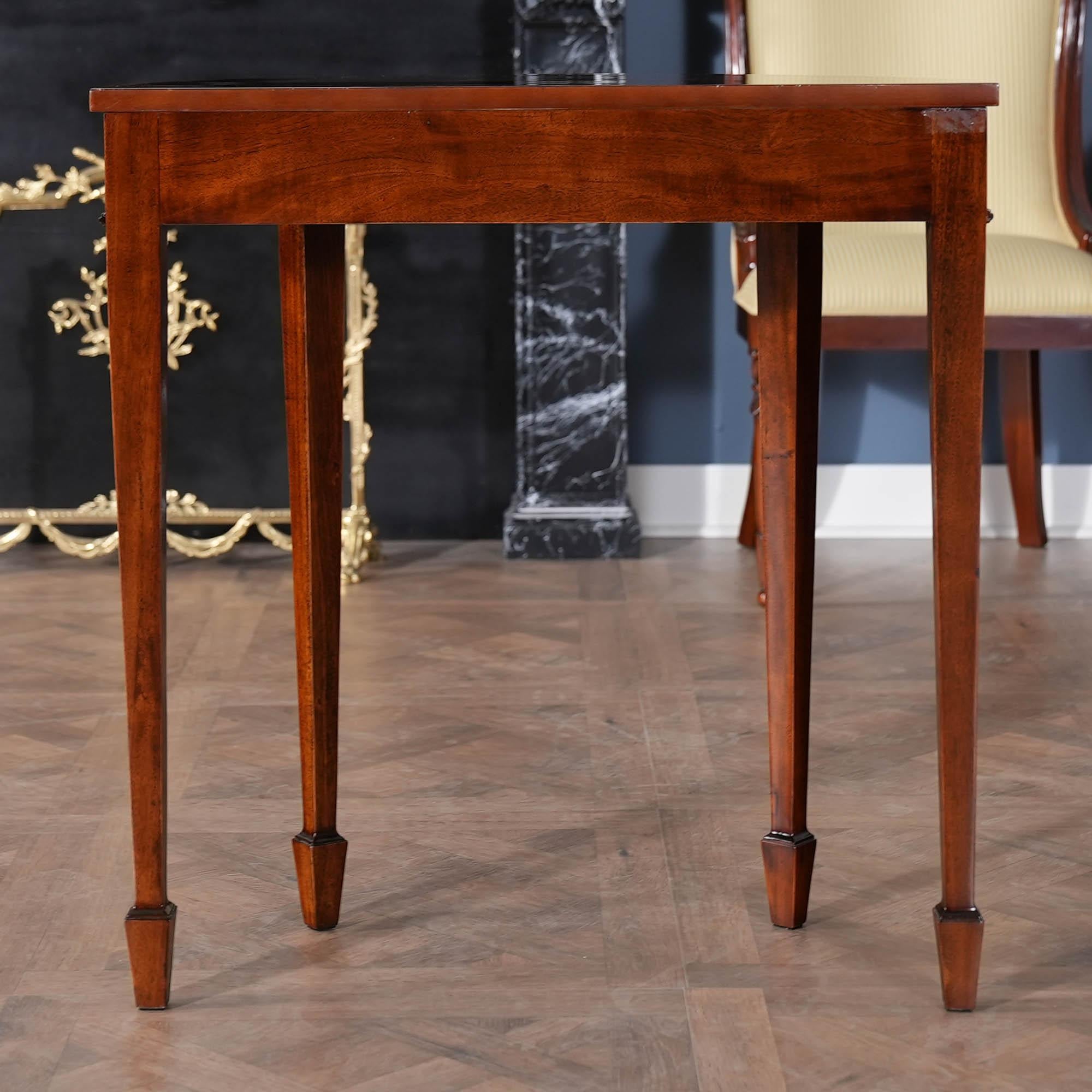 Contemporary Small Mahogany Banded Console For Sale