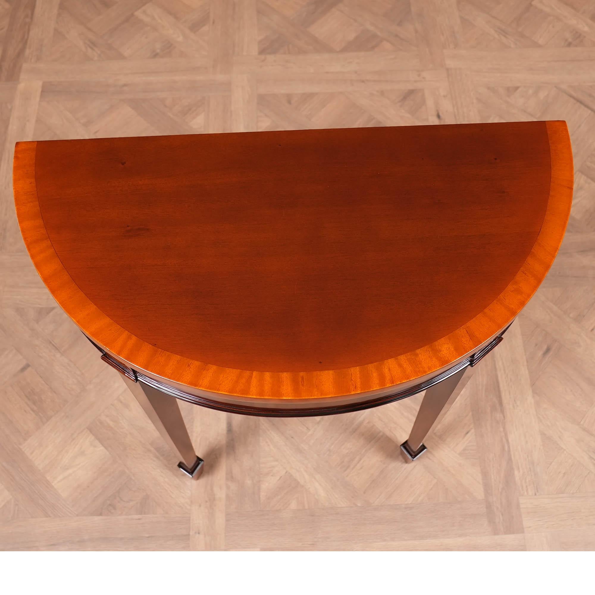 Small Mahogany Banded Console For Sale 2