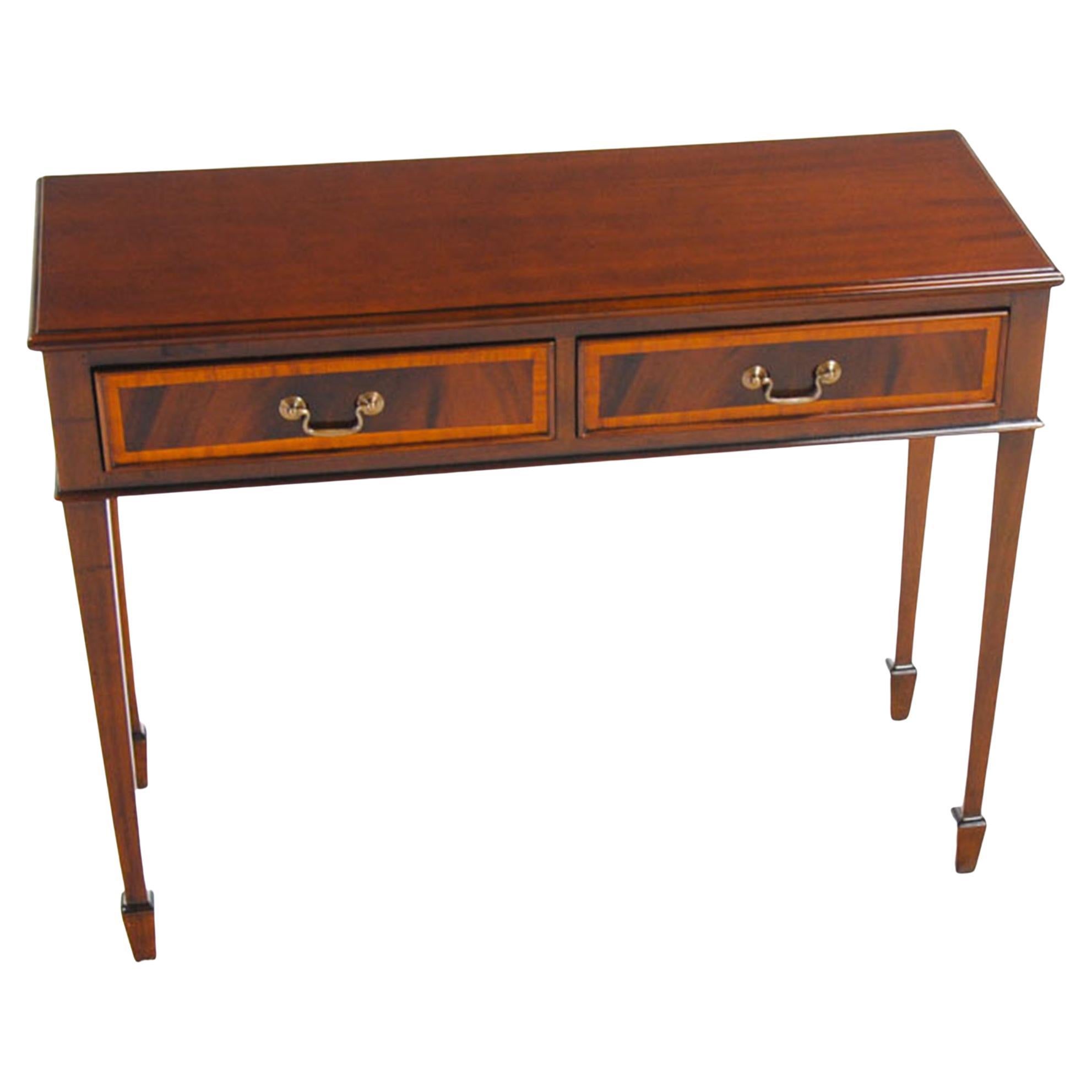 Small Mahogany Banded Console  For Sale