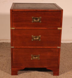 Small Mahogany Campaign Or Military Chest Of Drawers, 19th Century