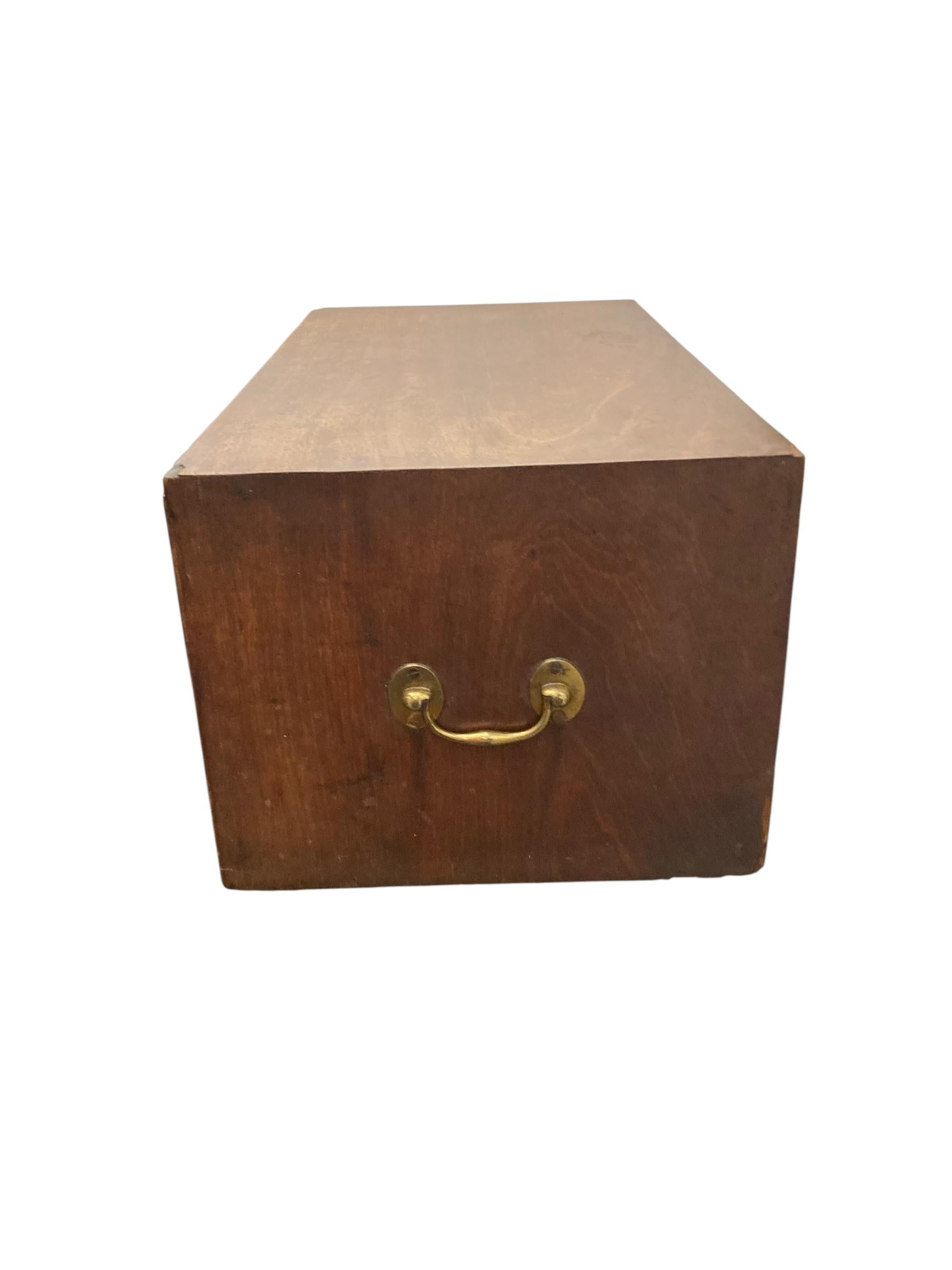 Small Mahogany Campaign style chest of two drawers CIRCA Late 1800's For Sale 3