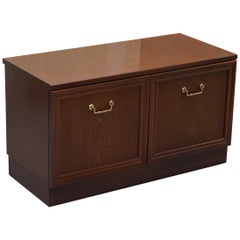 Small Mahogany Finished TV Entertainment Media Cabinet for Storing Sky Box Etc