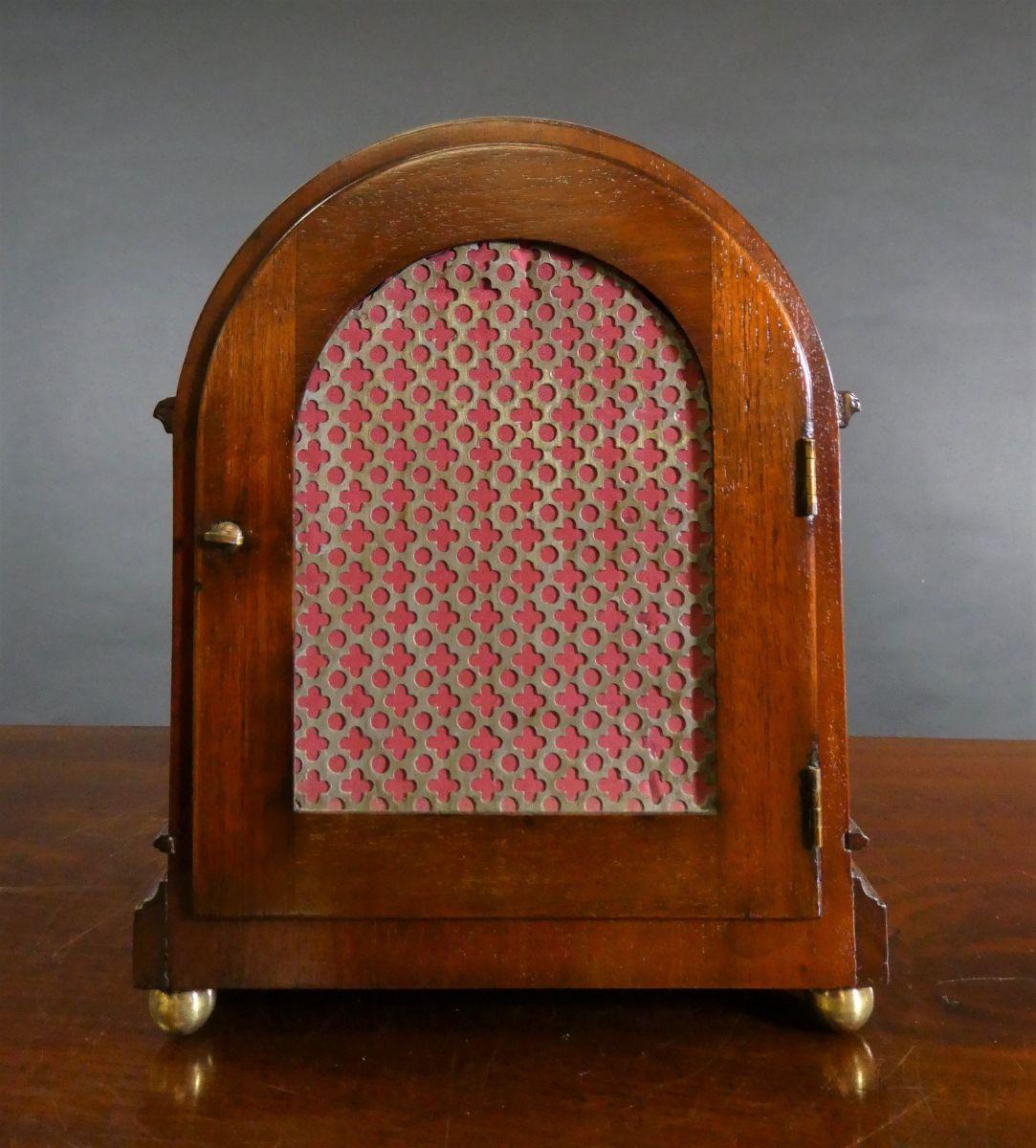 English Small Mahogany Mantel Clock by Webster, London For Sale