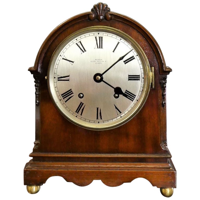 Piccolo orologio da tavolo in mogano di Webster, Londra