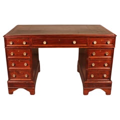 Antique Small Mahogany Pedestal Desk 19th Century