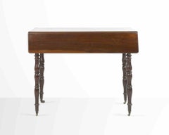 1950s Small Mahogany Side Table from Italy with Turned Columns