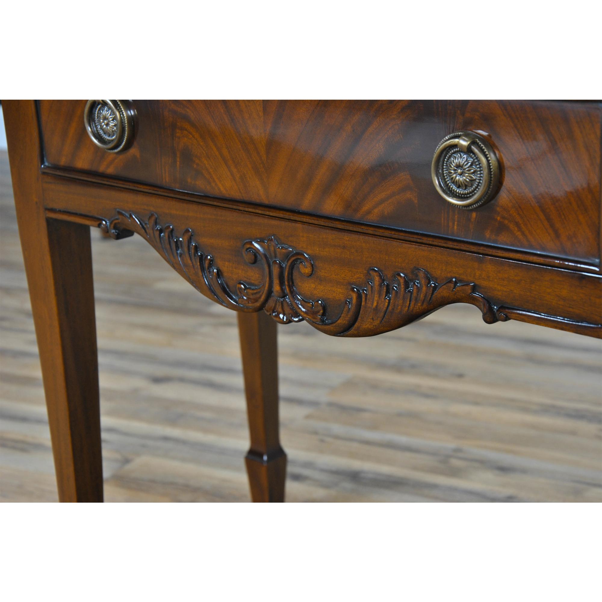 Hand-Carved Small Mahogany Sideboard  For Sale