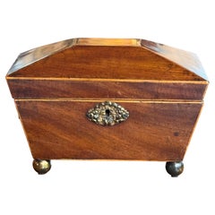 Antique Small Mahogany Tea Caddy
