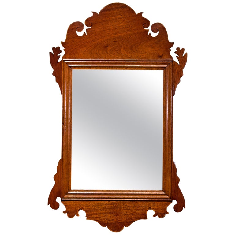 Small Mahogany Wall Mirror For Sale at 1stDibs
