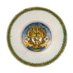 Renaissance Maiolica Plate, Glazed Ceramics, Urbino, Italy, 1533-1555