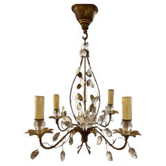 Small Maison Baguès Chandelier With Flowers and Leaves