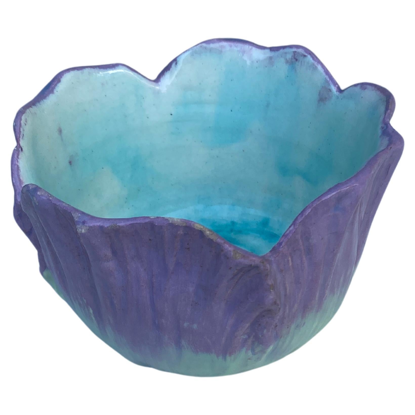 Français Petit pot à Cache en majolique Jerome Massier Fils, vers 1890 en vente