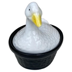 Small Majolica Goose Tureen Pate Tureen