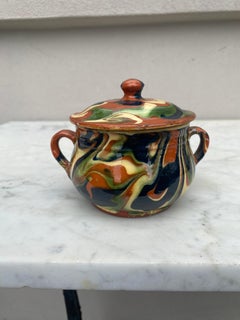 Small Majolica Lidded Tureen Mixed Earths , circa 1890