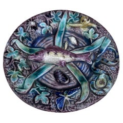 Small Majolica Palissy Fish Wall Platter Circa 1890
