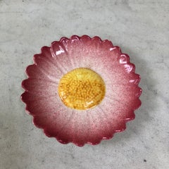 Small Majolica Pink Daisy Jerome Massier Fils, circa 1900