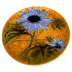 Small Majolica Sunflower Plate Villeroy & Boch, circa 1900