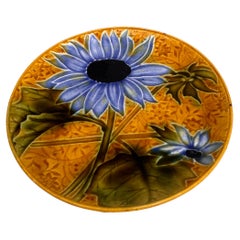 Small Majolica Sunflower Plate Villeroy & Boch, circa 1900