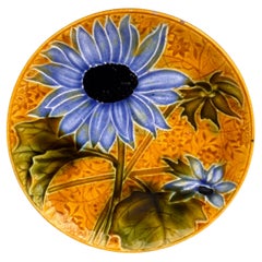 Small Majolica Sunflower Plate Villeroy & Boch, circa 1900