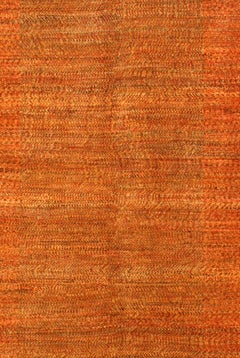 Small Mango Orange Contemporary Gabbeh Persian Wool Rug