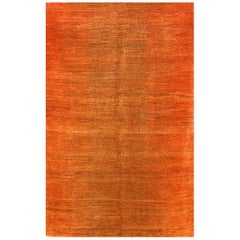 Small Mango Orange Contemporary Gabbeh Persian Wool Rug