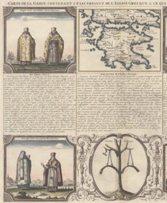 Small Map of Southern Greece Together with Five Greek Religious Scenes, ca.1720