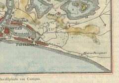 Small Map of St. Anna Bay and Willemstad, Curaçao – Dutch Colonial View, c. 1880