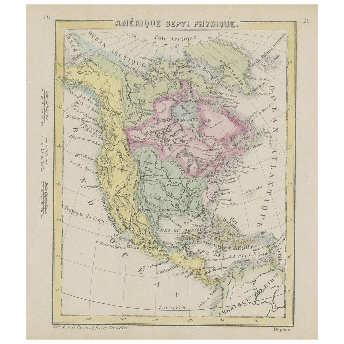 Small Map of the United States, circa 1870
