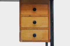 Small Maple and Steel Desk with Drawers, 1940s