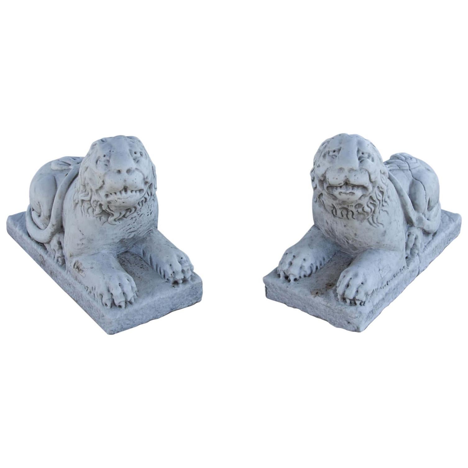 Small Marble Lions