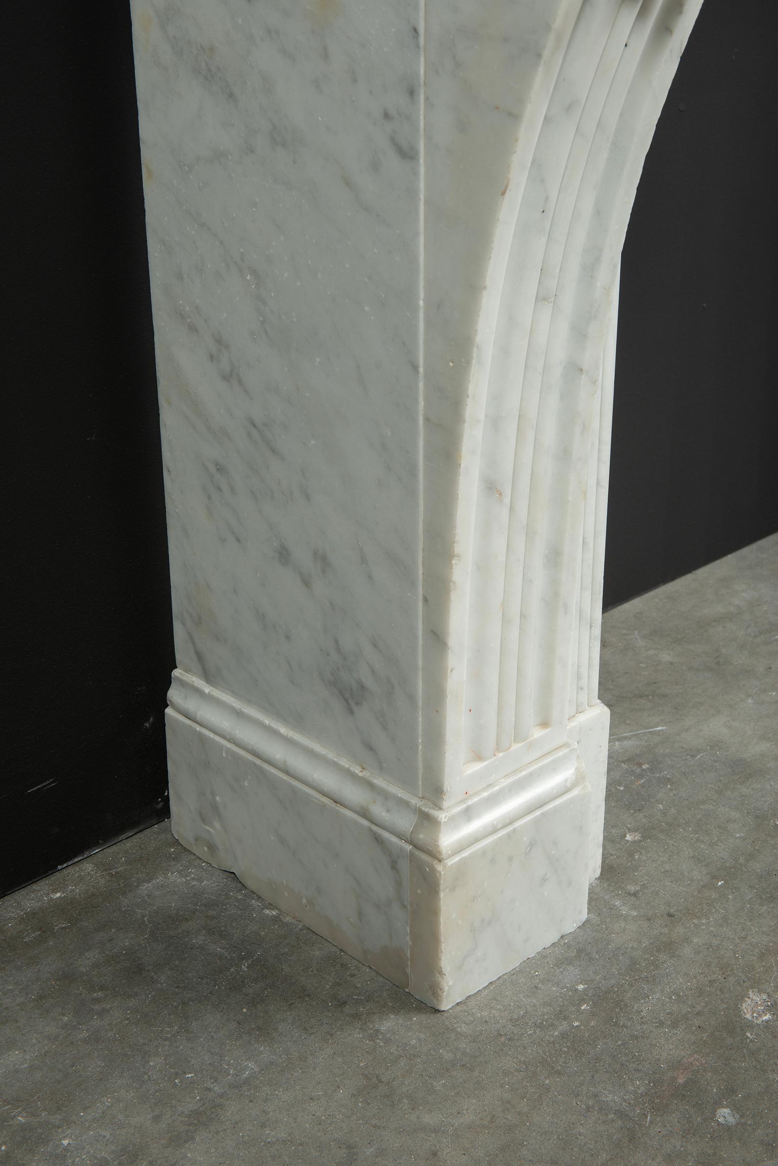Small Marble Louis XVI Fireplace Mantel For Sale 9