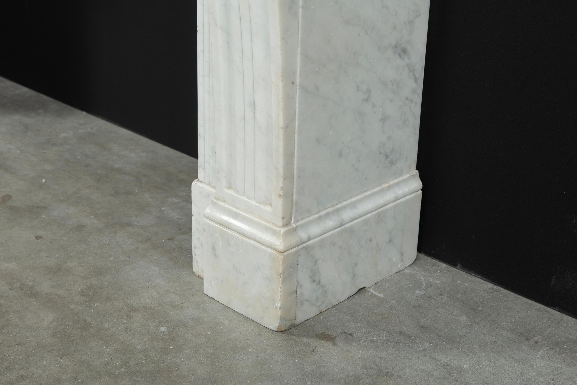 Small Marble Louis XVI Fireplace Mantel For Sale 10