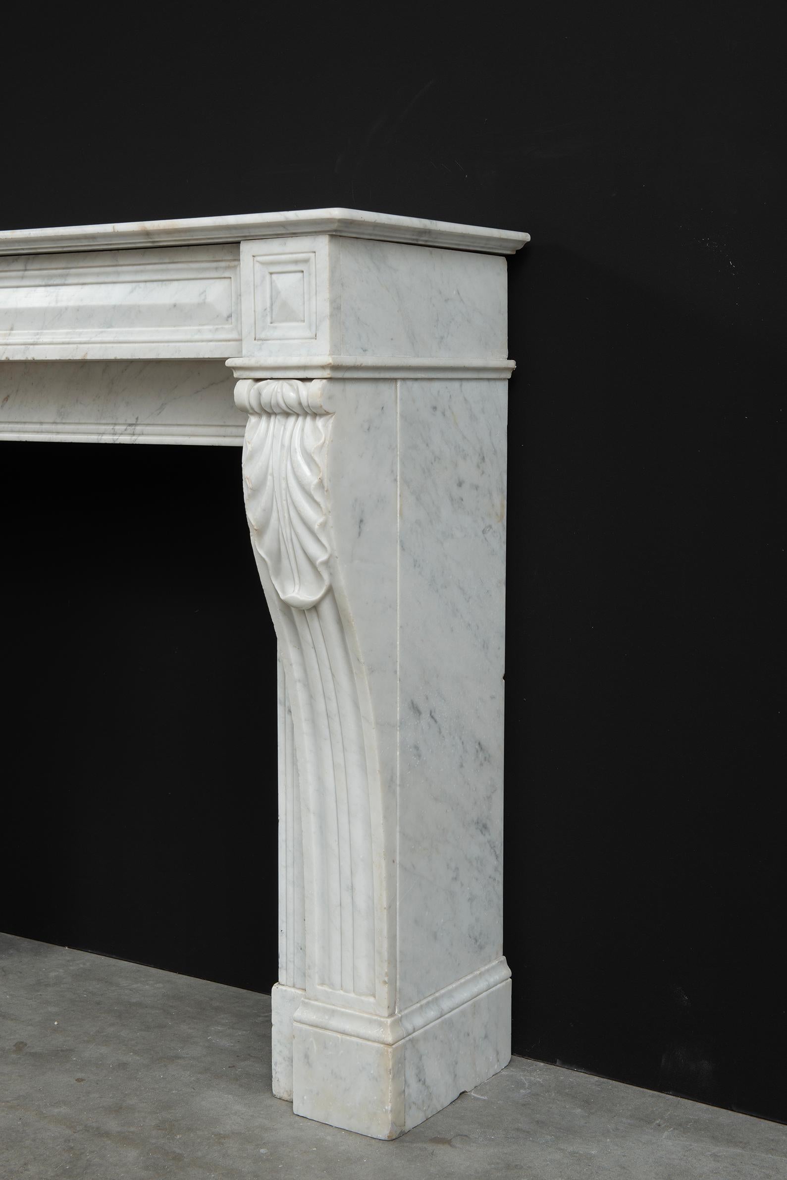 French Small Marble Louis XVI Fireplace Mantel For Sale