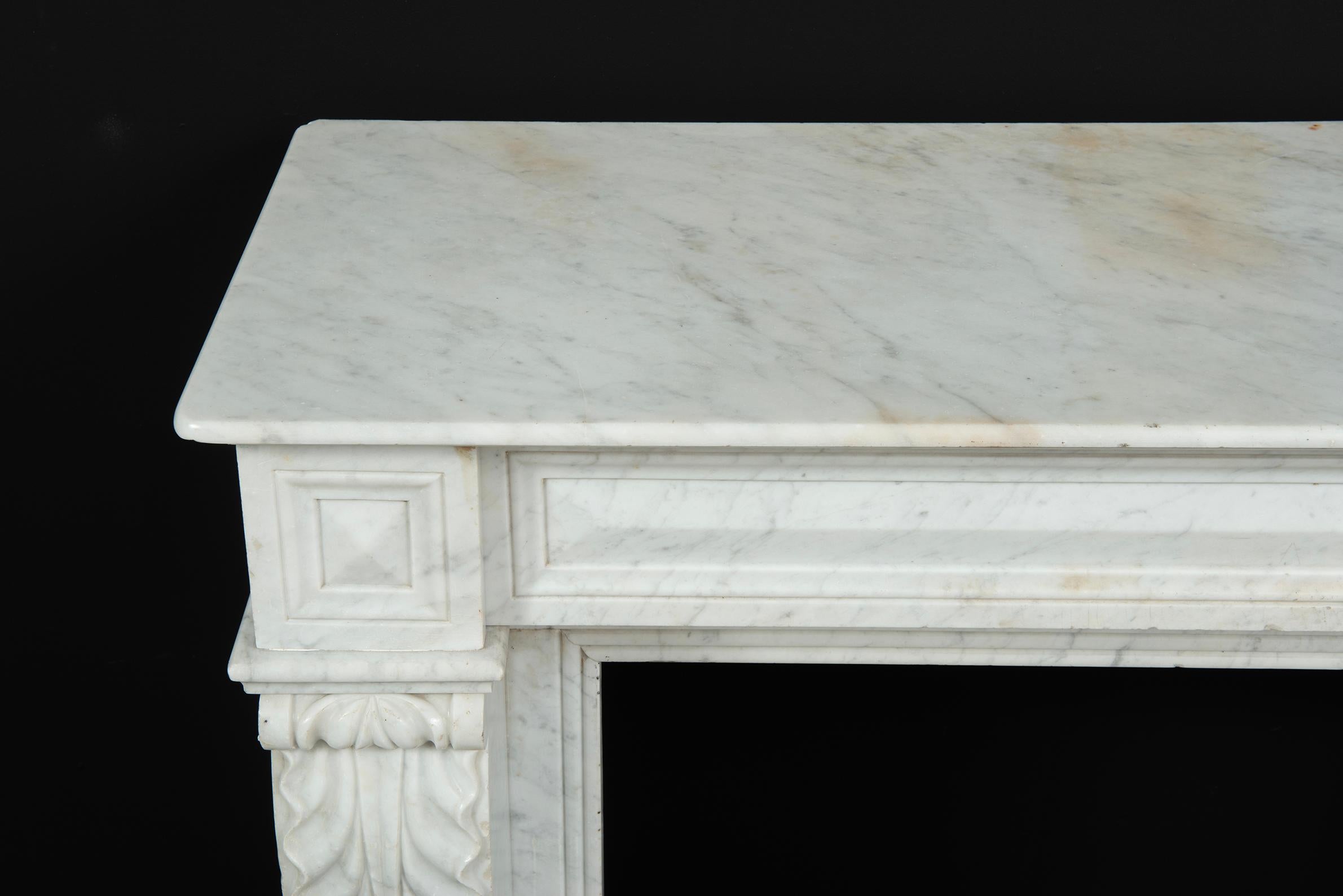 Small Marble Louis XVI Fireplace Mantel For Sale 1