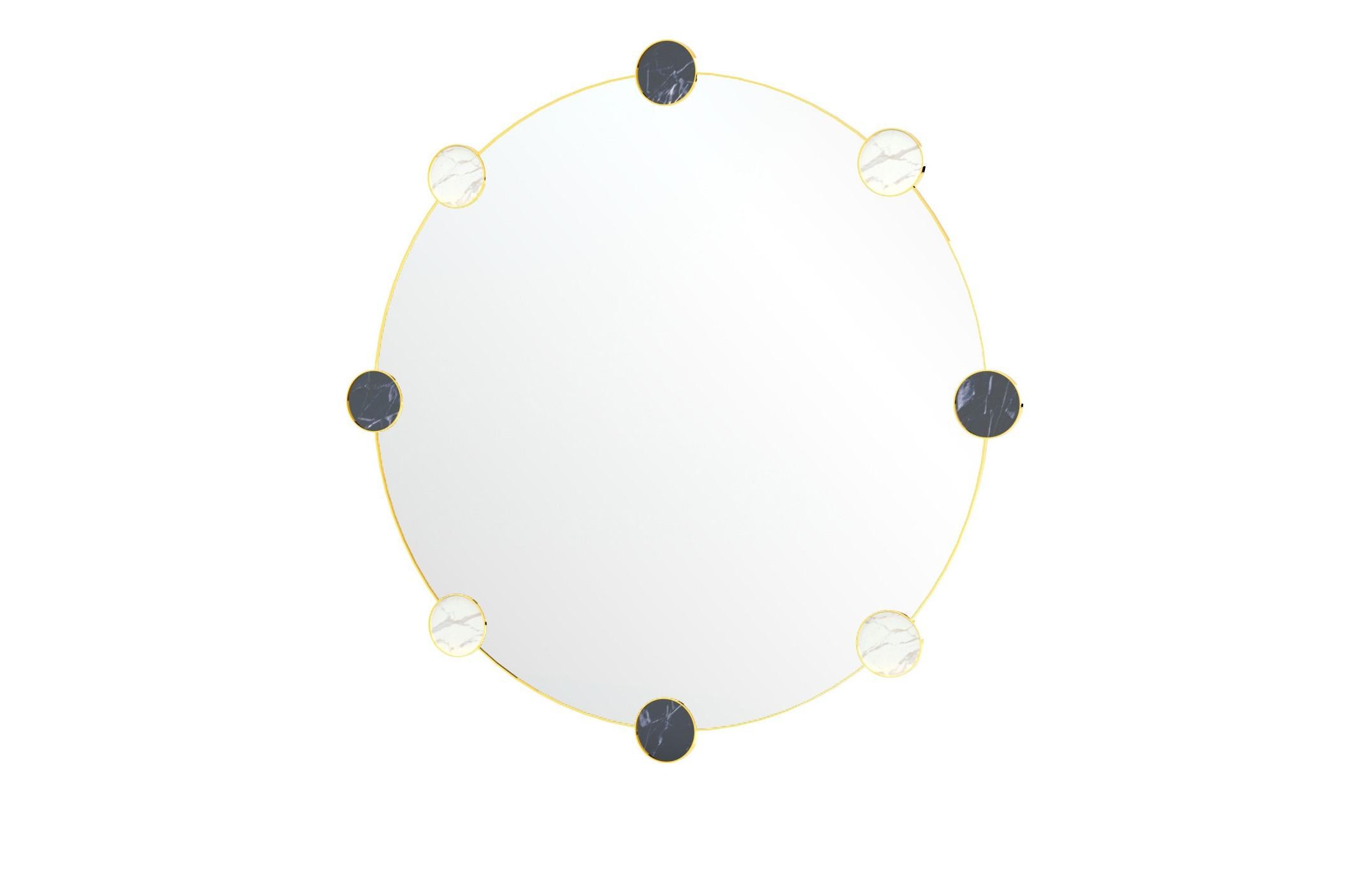 Small Marble Pearl Mirror by Kasadamo In New Condition In Geneve, CH