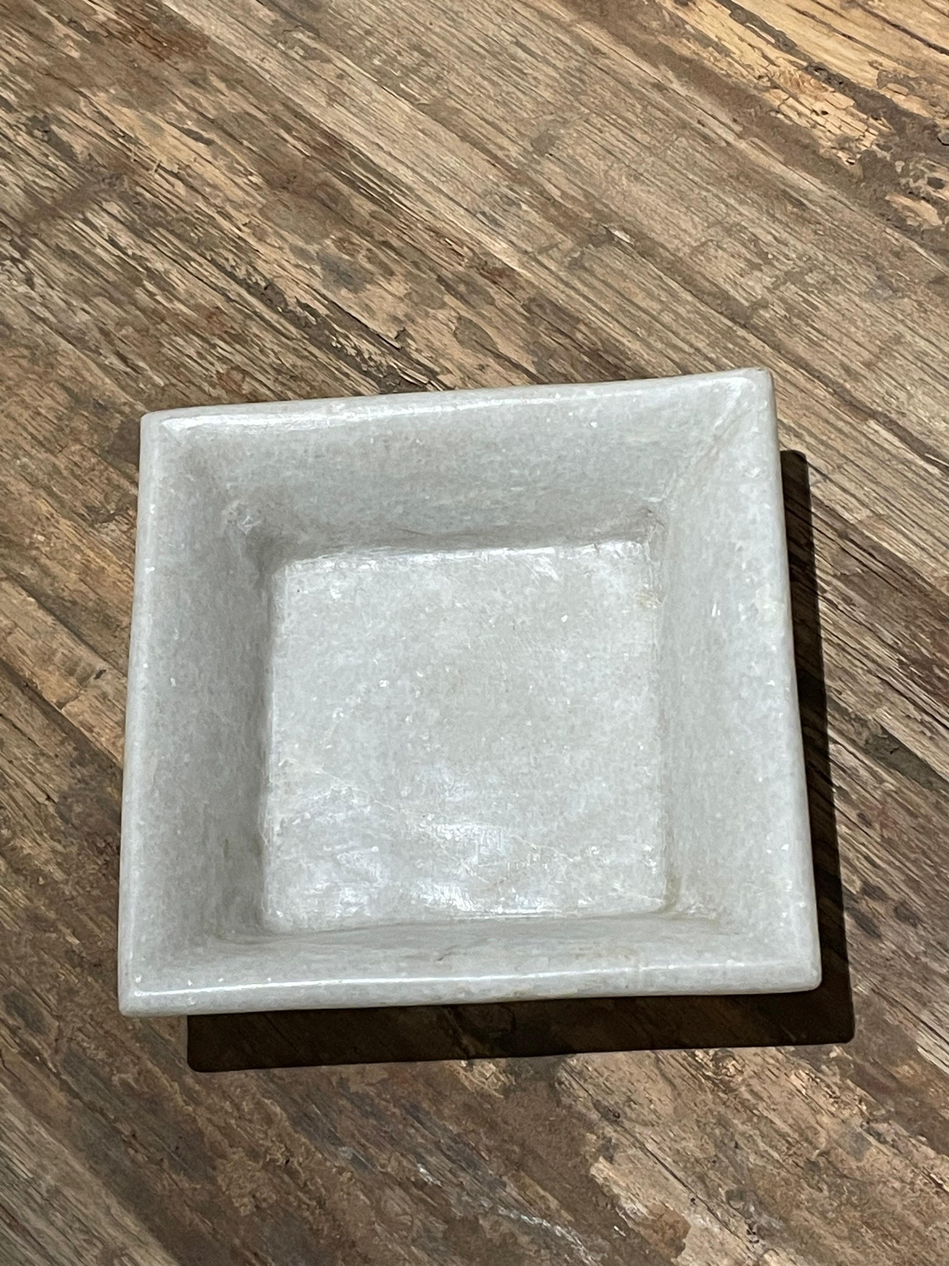 Petit plateau carré en marbre, Inde, contemporain en vente 2