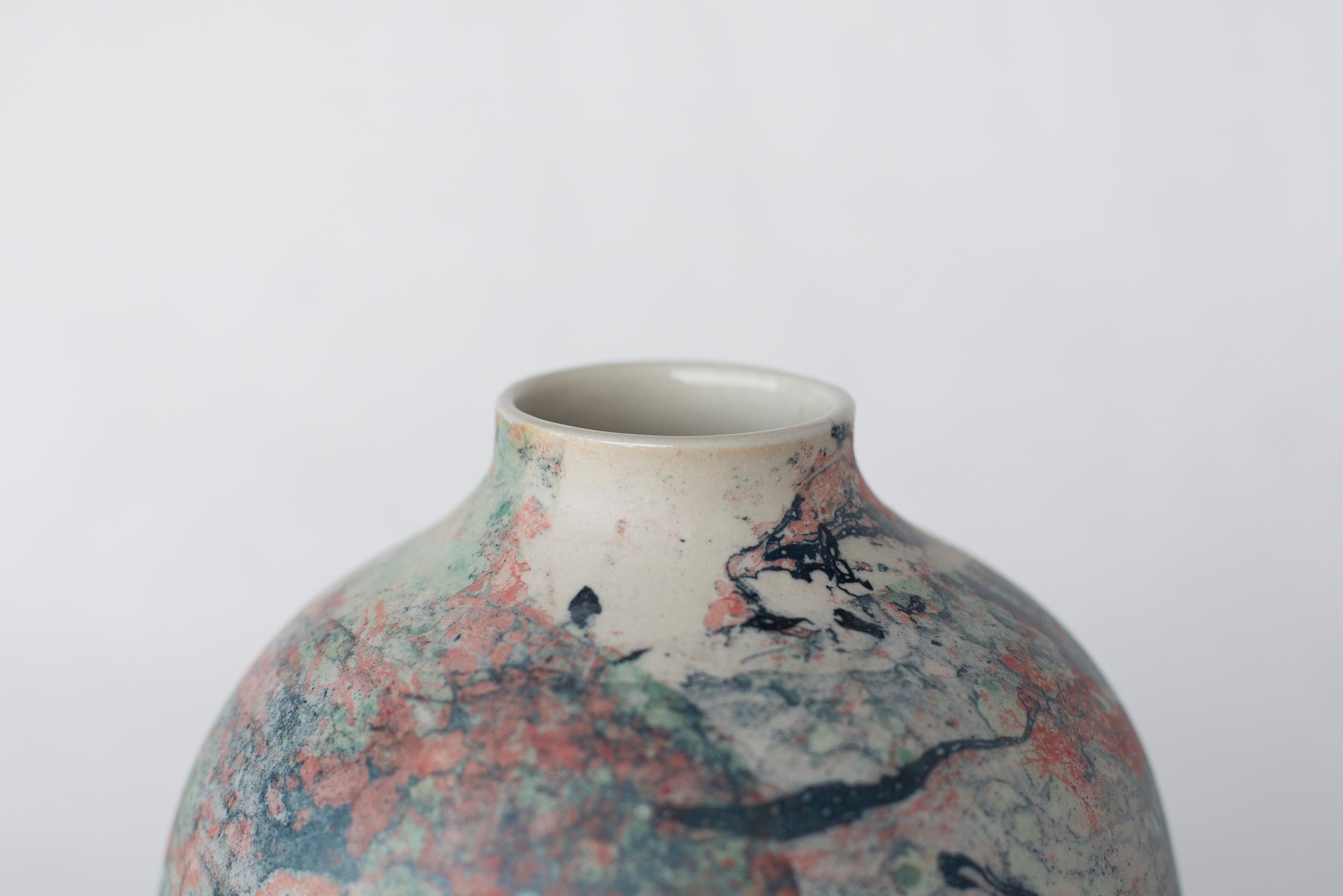 Ceramic Small Marble Vase by Veronika Švábeníková For Sale