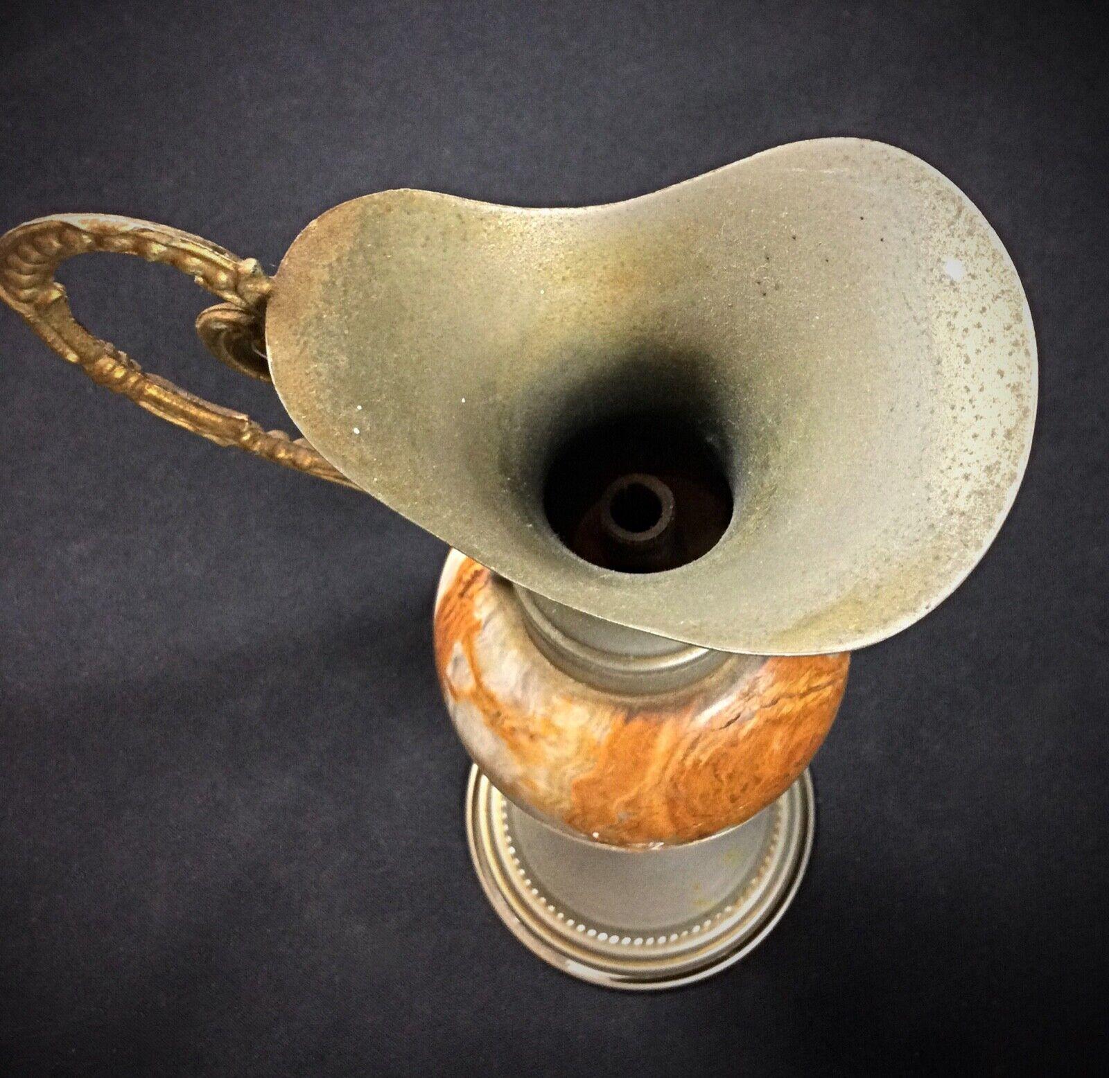 Étain Petit vase en onyx marbré et étain - Elegance de la pièce décorative - 2Y66 en vente