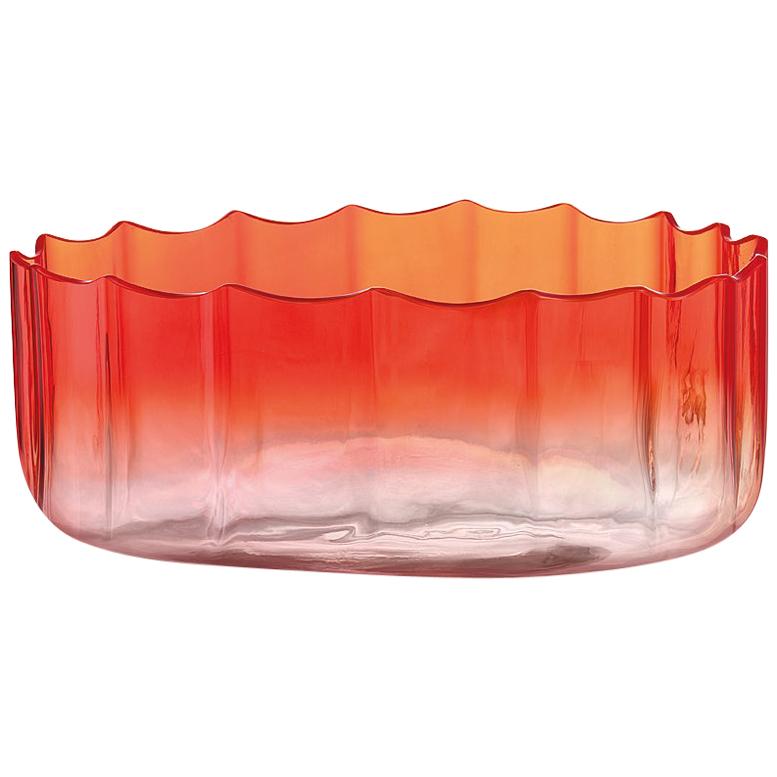 For Sale: Orange (017AR00LS) Small Mare Coppo Lucido in Murano Glass by Davide Bruno