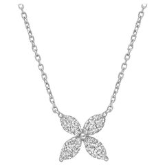 Small Marquise Diamond Flower Pendant